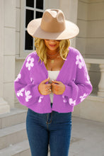 Load image into Gallery viewer, New Arrival - Floral Open Front Fuzzy Cardigan