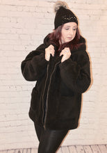 Load image into Gallery viewer, Hooded fleece teddy jacket