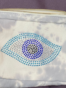 Grey Tie Dye Cosmetic Bag