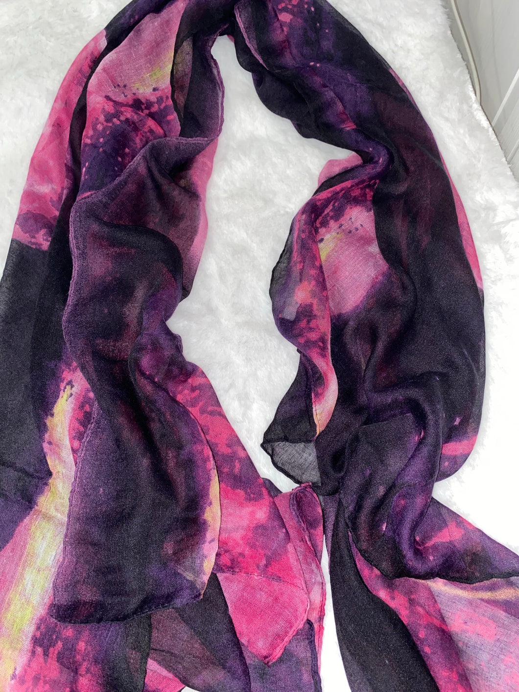 Purple Abstract Print Scarf