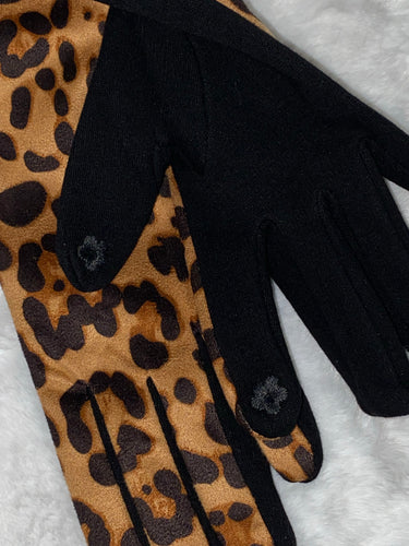 Leopard Print Tech Gloves