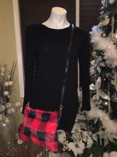 Load image into Gallery viewer, New Arrival --- Faux Fur Buffalo Plaid Wristlet/Crossbody bag