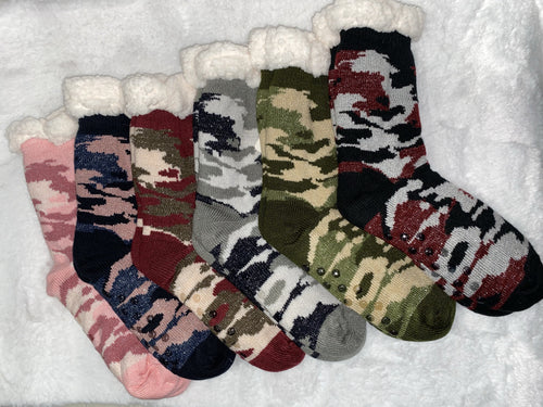 New Arrival --Super Soft Thermal Double Layer Camo Crew Sock