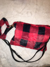 Load image into Gallery viewer, New Arrival --- Faux Fur Buffalo Plaid Wristlet/Crossbody bag