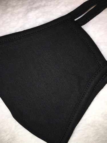 Unisex Solid Black Face Mask with Filter Pocket