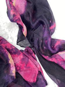 Purple Abstract Print Scarf