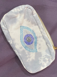 Grey Tie Dye Cosmetic Bag